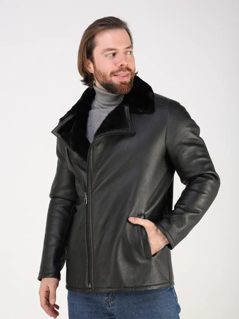 Дубленка зимняя натуральная куртка косуха