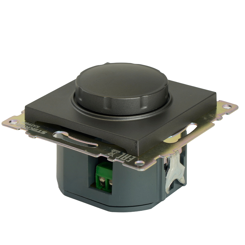 Выключатель диммирующий TRIAC (механизм) 250В, 500W, серия Катрин, графит, GLS10-7106-06 49413