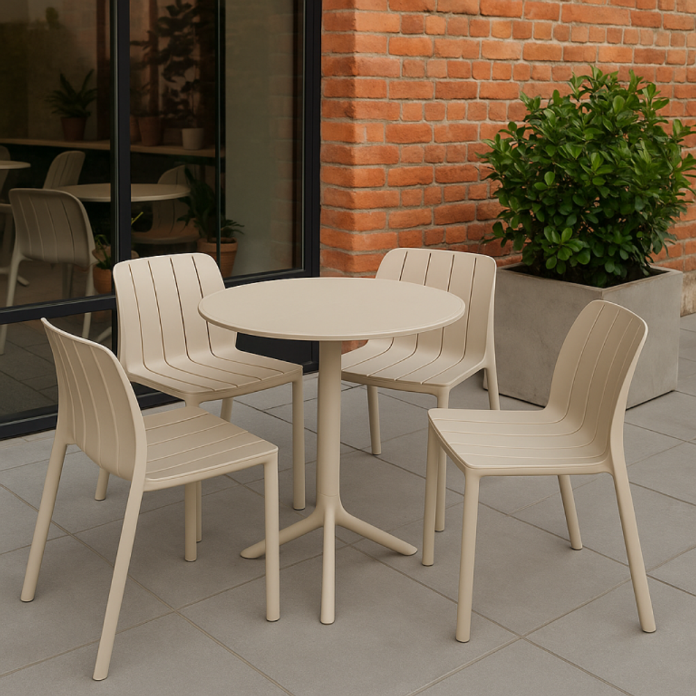 Стол пластиковый обеденный Nardi Spritz + Spritz Mini, бежевый