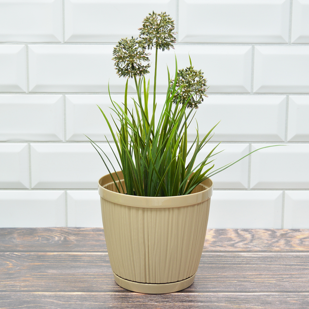 Горшок цветочный Barcelona 1,8л D155мм, молочный шоколад