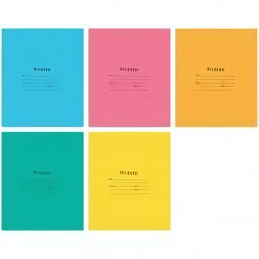Тетрадь школьная А5 12л линия "Одноцветная. INTENSIVE" (Спейс) микс цветов (комплект 5 шт)