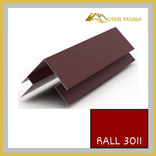 Угол наружный сложный 75мм RALL 3011-Красно-коричневый 0,45мм 2м
