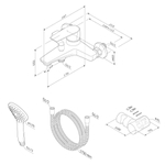 Смеситель для ванны и душа с душевым набором AM.PM Gem F90A15000 Хром