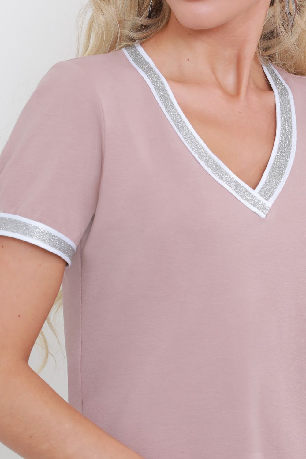 Блузка розовая в спортивном стиле DStrend (Акция)