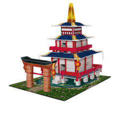 Pazl \ Puzzle \ Пазлы  Brick Trick - "M" - Travel - Pagoda