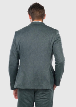 Мужской костюм тройка (серо-зеленый) Б43