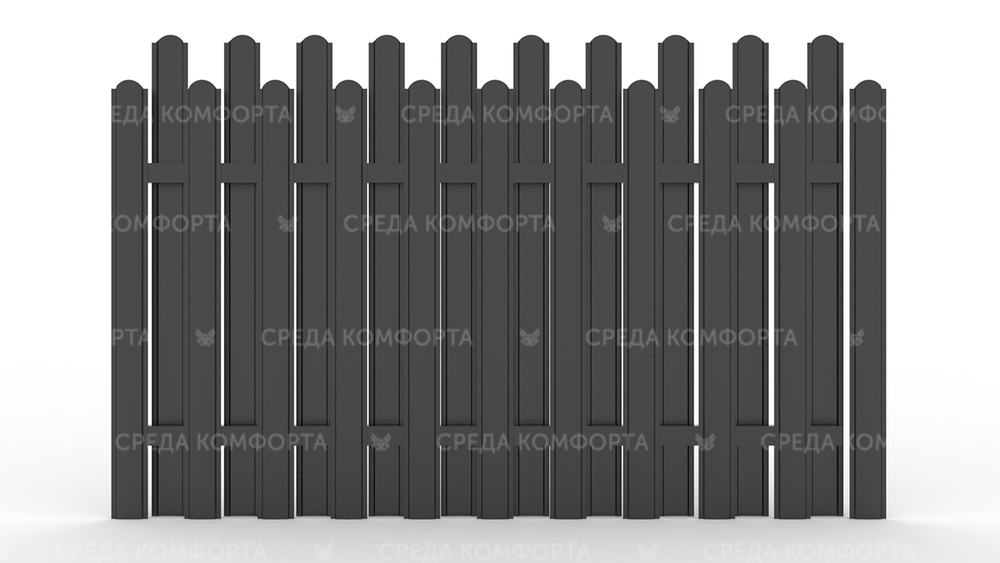 Забор из евроштакетника ZBR0050