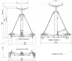 Гидравлическая трансмиссионная стойка, г/п 1 т СГ1000