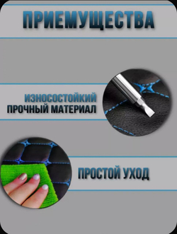 Обшивка-обивка салона УАЗ 469, 7 предметов (синяя нить Бабочка)