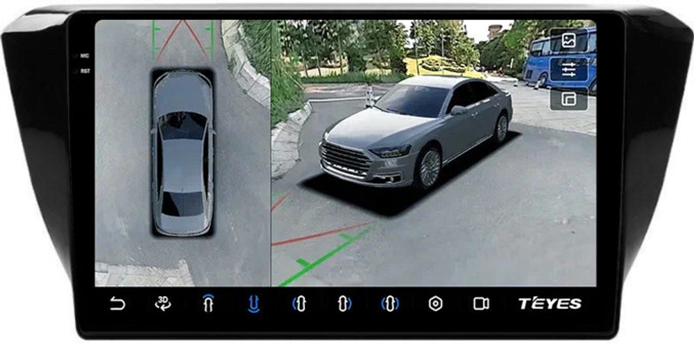 Магнитола для Skoda Superb B8 2015+ (без штатного усилителя) - Teyes CC3-2K-360 на Android 10, 2K QLED, 6Гб+128Гб, CarPlay, 4G SIM-слот, 4 камеры в комплекте