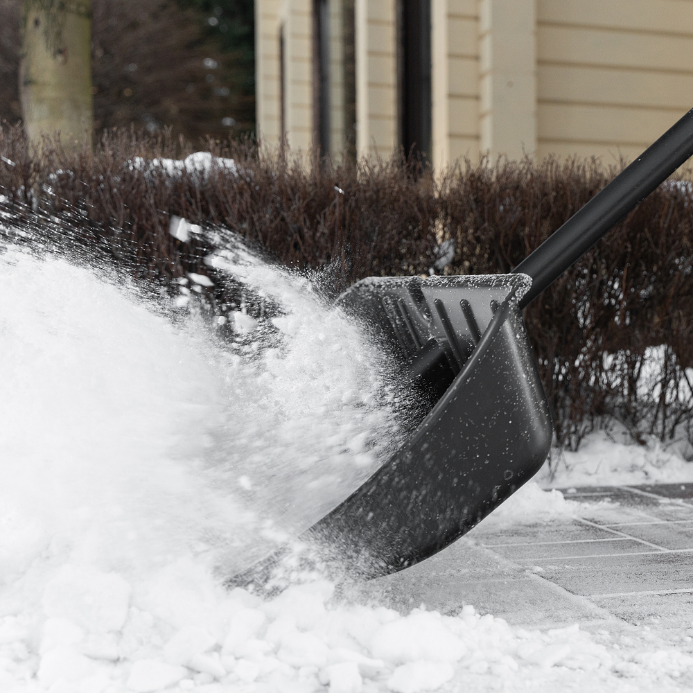 Лопата для уборки снега, полипропилен, 535х375х1400, стальной черенок, BASE Palisad