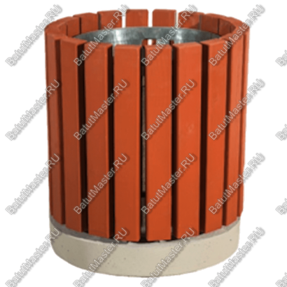 УРНА ДЕРЕВЯННАЯ, КРУГЛАЯ, НА БЕТОННОМ ОСНОВАНИИ