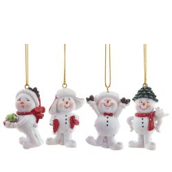 GAEM Фигурка декоративная подвесная "Снеговик", L3,5 W2,5 H5 см, 4в.
