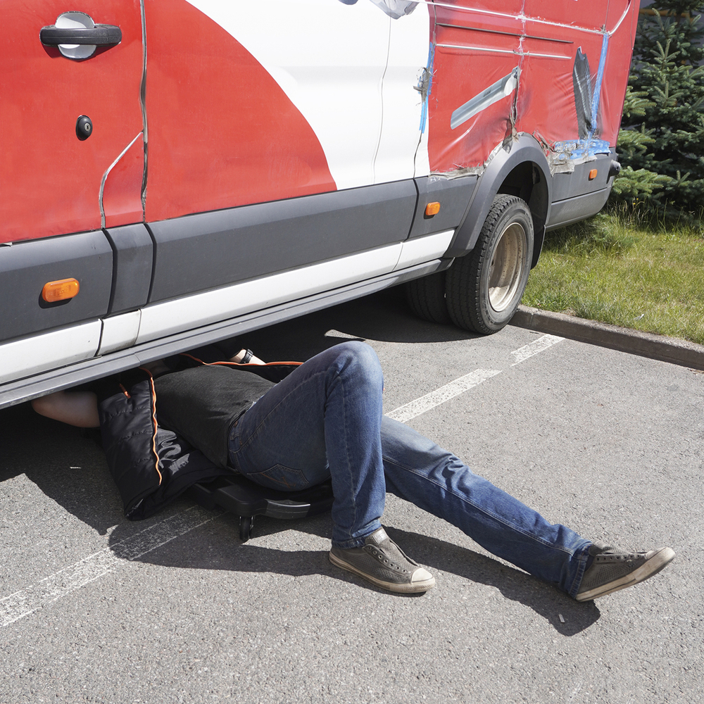 OPT-37185 Лежак ремонтный, подкатной, пластиковый, 37"