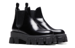 PRADA Monolith Brushed Leather Chelsea Boot "Black"