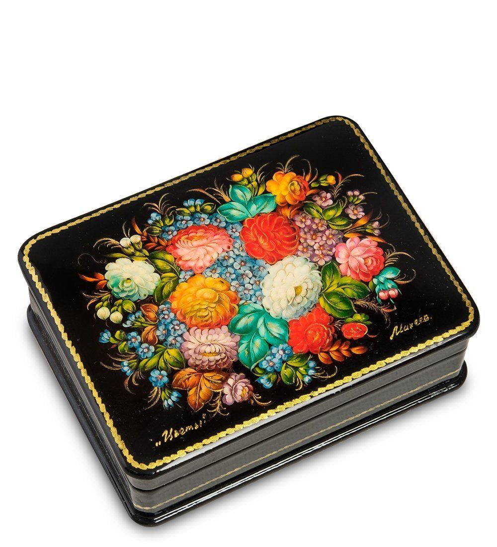 Народные промыслы ШК-19/ 9-H Шкатулка в технике декупаж «Цветы» (10х8х3,5)