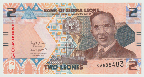 Sierra Leone, 2 Leones, 2022, UNC