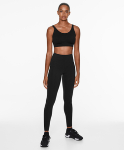 OYSHO Легинсы до щиколотки Compressive, карман и высокая посадка, 65 см, черный