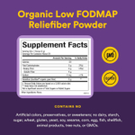 Natural Factors, Reliefiber®, органическая добавка с низким уровнем Fodmap†, с нейтральным вкусом, 150 г (5,3 унции)