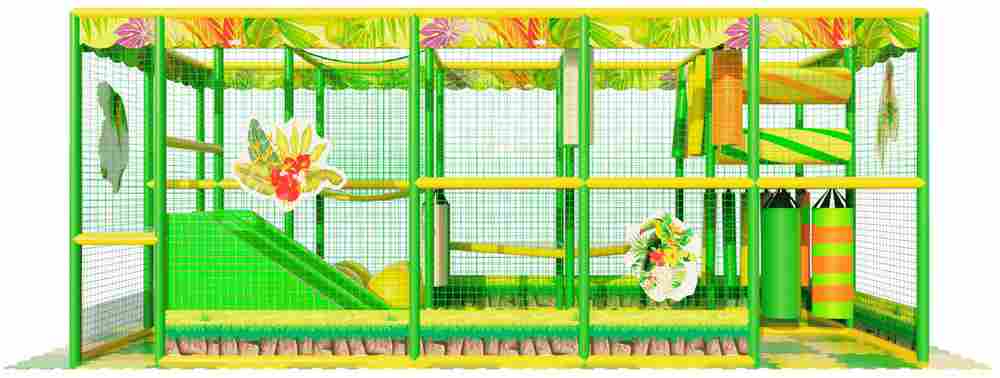 Детский уличный игровой лабиринт с крышей «Тропикана» 6,15×2,46×3,1 м