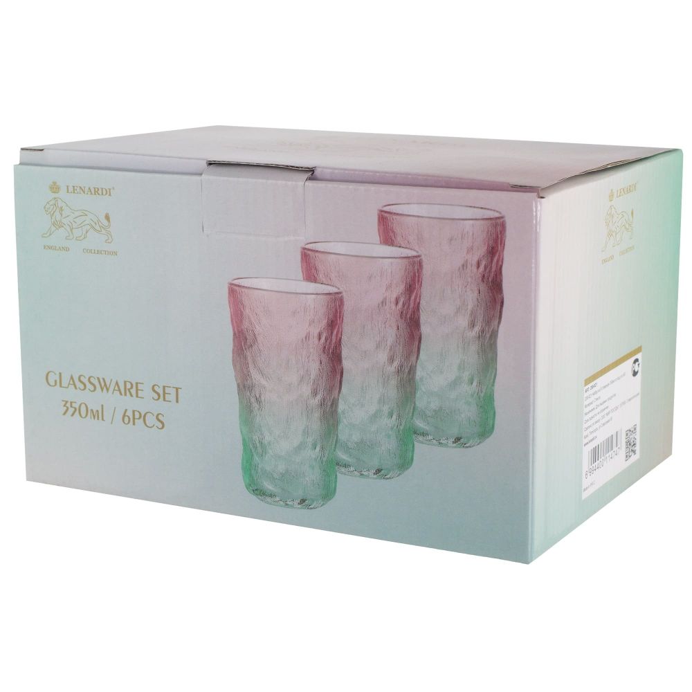 Lenardi 200-021 Набор из 6 стаканов 350мл в под.уп.(х8)Стекло