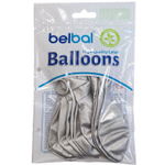 Шар латексный Glossy Набор 12 шт Хром 36 см (Серебро)