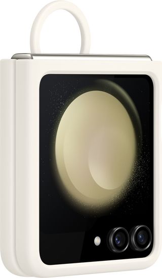 Чехол Samsung Silicone Case with Ring Z Flip5 кремовый