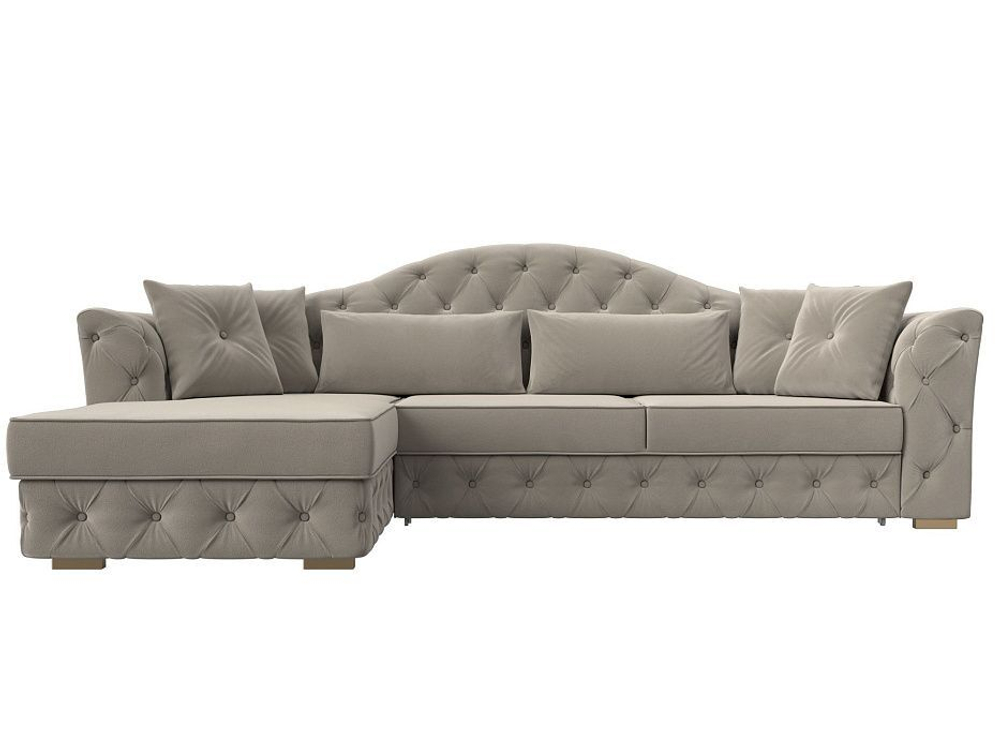 Диван угловой Артис левый угол, Бежевый, Микровельвет, 121594L