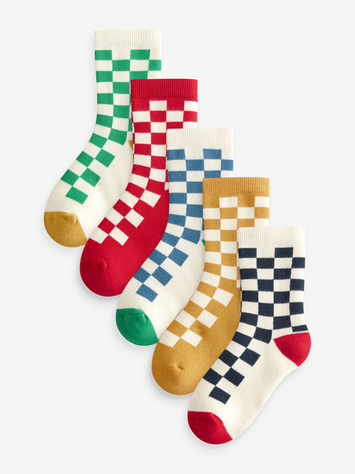 Носки хлопковые для мальчика Next B83-652, 5 шт., Красный, Белый, Зеленый