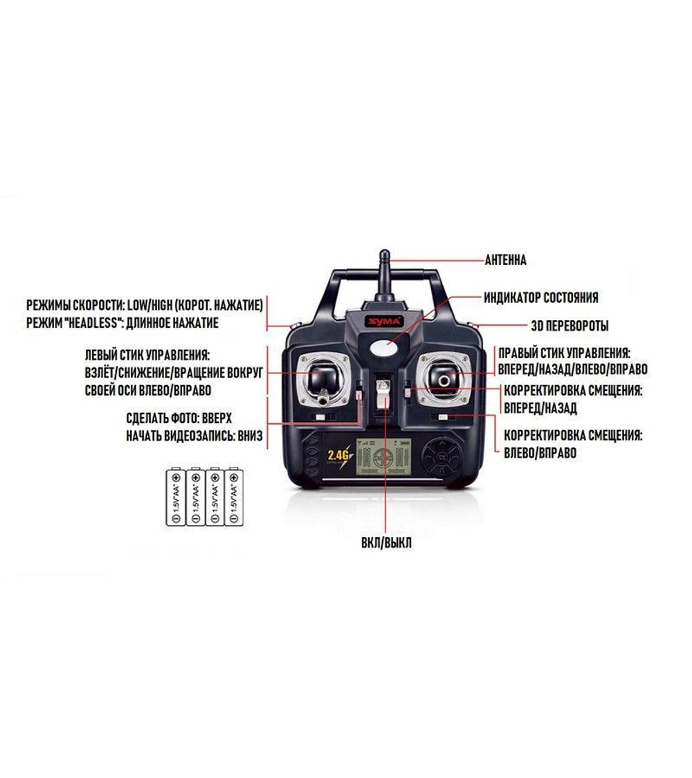 Р/У квадрокоптер Syma X5C 4Gb 2.4G RTF с видеокамерой