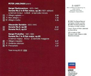 Peter Jablonski / Rachmaninov, Scriabin, Prokofiev: Piano Sonatas (CD)