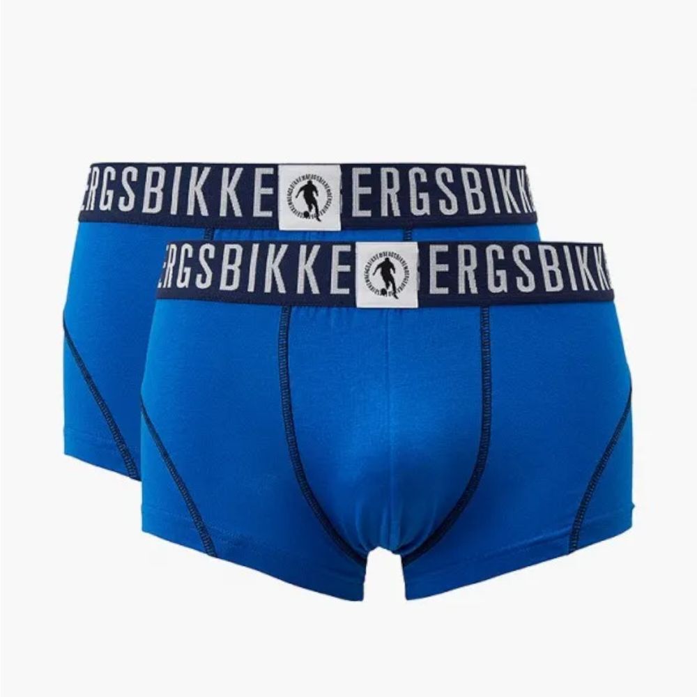 Мужские трусы хипсы синие набор 2 в 1 Bikkembergs FASHION PUPINO BKK1UTR06BI