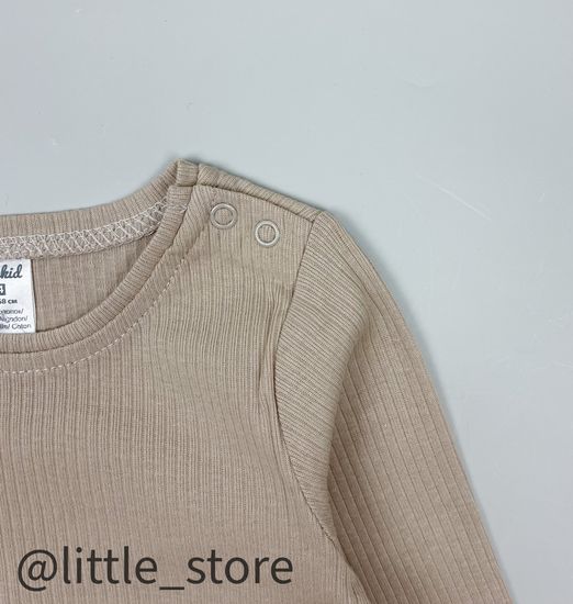 Лонгслив хлопковый "Любимые зверята" бежевый