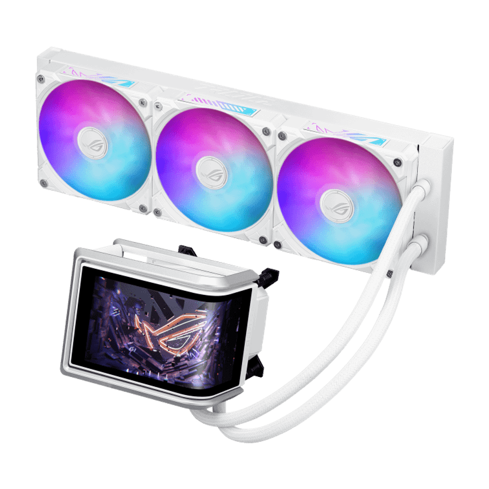 Водяное охлаждение CPU Asus ROG RYUO IV 360 ARGB WHT, 3x120mm, AMOLED-display, White