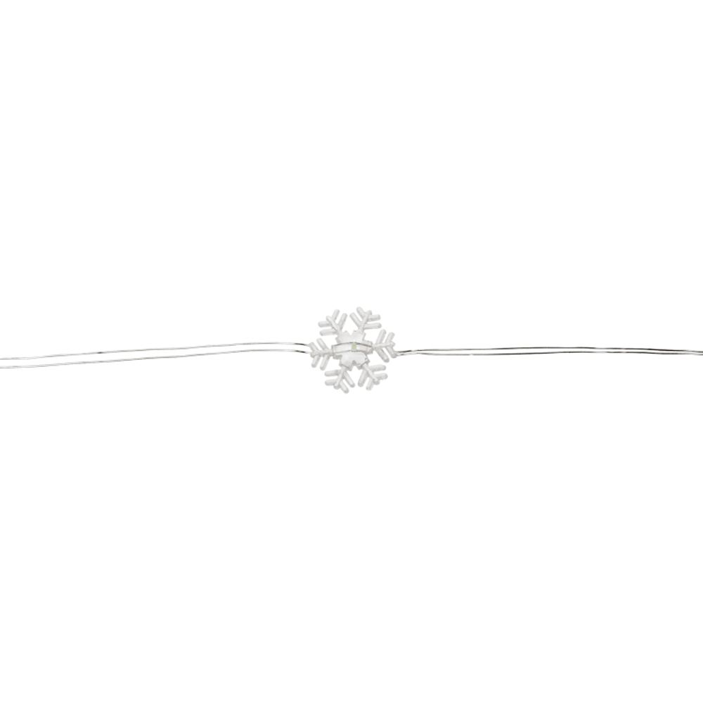 Гирлянда светодиодная Снежинки, 2м, 20LED, БЕЛЫЙ, IP20, 2хCR2032 в комплекте NEON-NIGHT