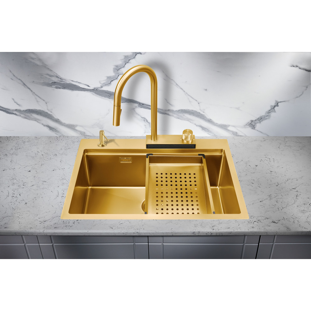 Мойка для кухни Milacio Denia 68 Steel MC.77418 золото