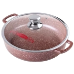 Жаровня литой алюминий 4,5л 30*9,5см «Шоколад» со стеклянной крышкой ж6130аш