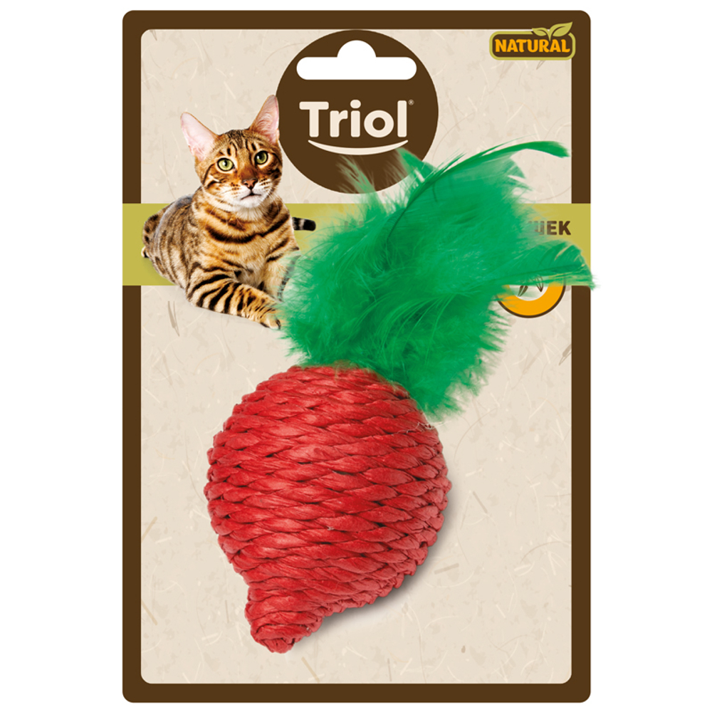 TRIOL Natural Игрушка для кошек cвекла с перьями 60/120мм
