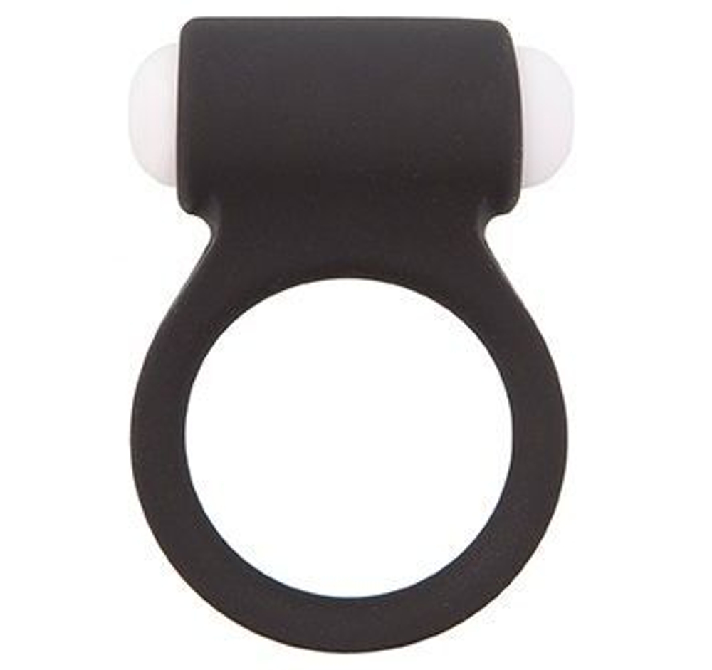 Чёрное эрекционное виброкольцо LIT-UP SILICONE STIMU RING 3 BLACK