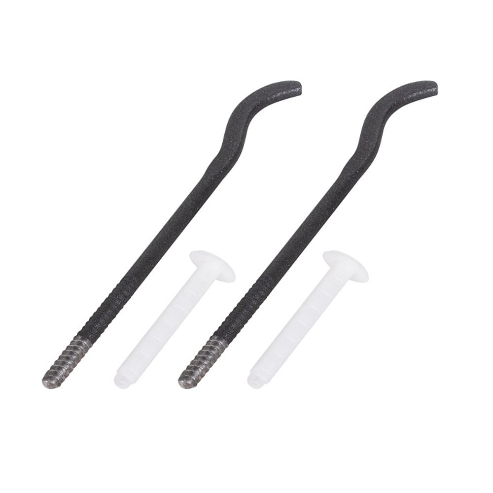 Комплект плоских кронштейнов с дюбелями (черные)7*170