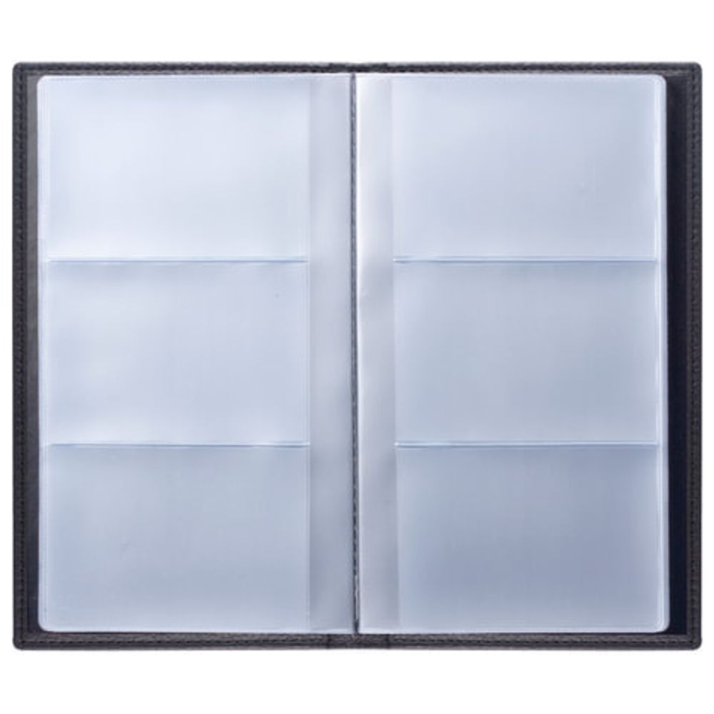 Визитница трехрядная BRAUBERG "Favorite", на 144 визитки, под фактурную кожу, черная, 231655