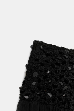 ZARA ЮБКА С ПАЙЕТКАМИ — ZW COLLECTION, ЧЕРНЫЙ