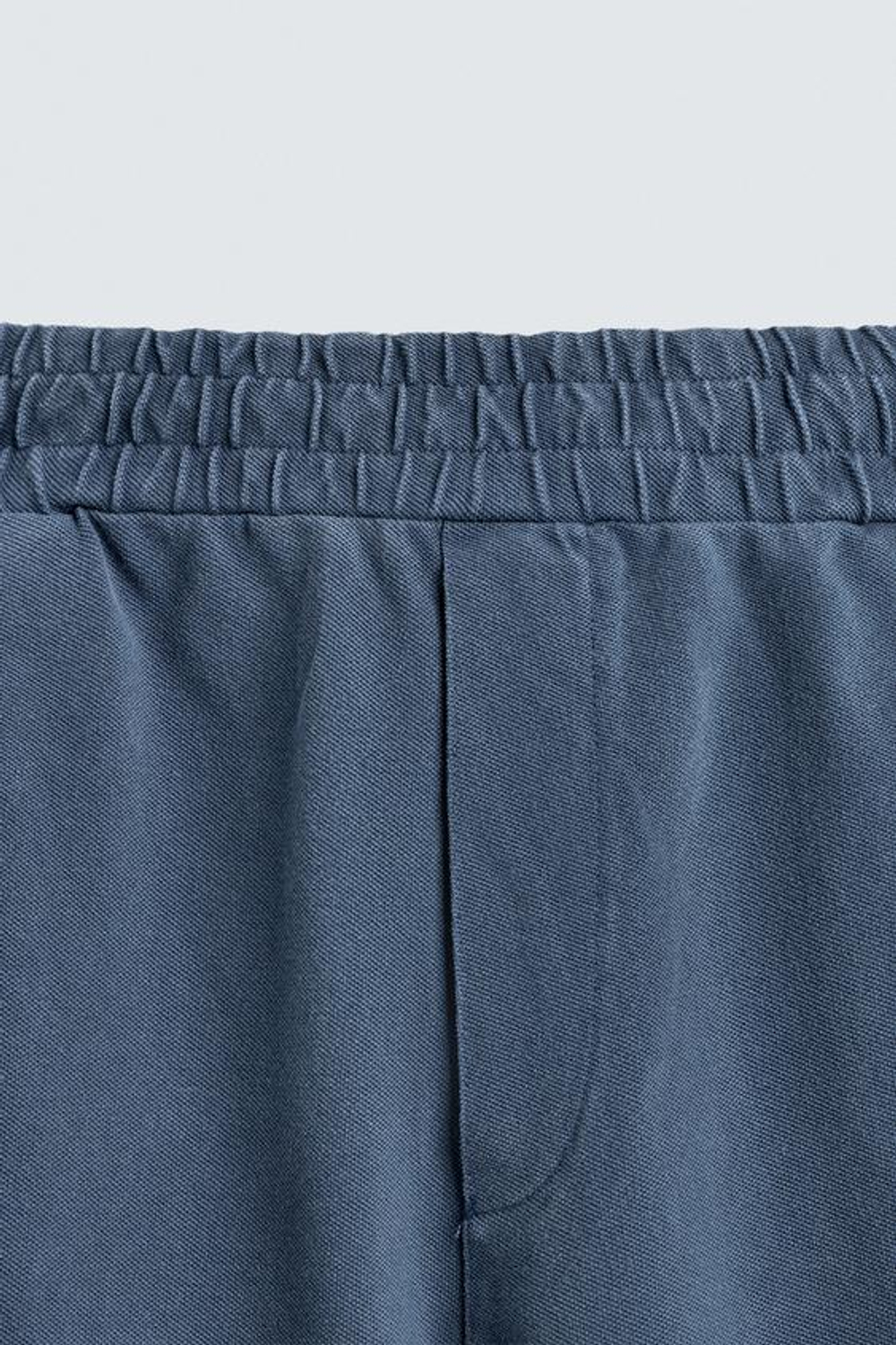 ZARA ШОРТЫ ИЗ ХЛОПКОВОГО ПИКЕ REGULAR FIT С ЭФФЕКТОМ ПОТЕРТОСТИ, СИНИЙ