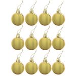 Шары елочные ЗОЛОТАЯ СКАЗКА, НАБОР 12 шт., пластик, 4 см, ЗОЛОТИСТЫЕ, глянец, подвес, 591124