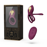 Фиолетовое эрекционное виброкольцо для пар с пультом ДУ + управление через приложение Zalo Bayek Vibrating Couples Ring Velvet Purple