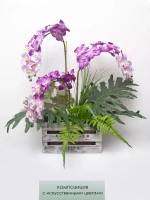 Композиция в ящике "Фаленопсис"