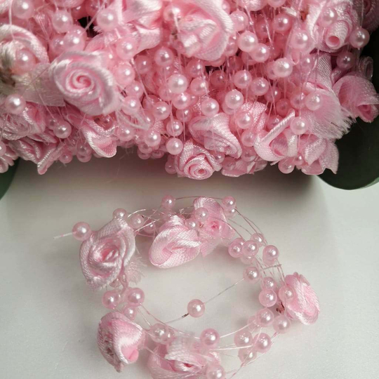 Бусы на леске с розочкой (Камея)