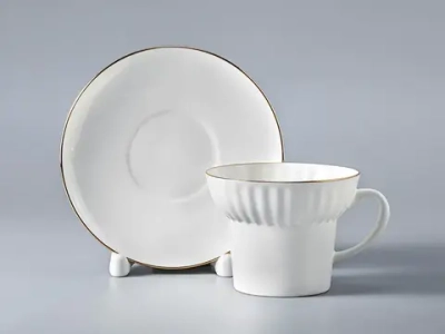 Чашка с блюдцем кофейная 155 мл форма Волна рисунок Золотой кантик арт. 81.13549.00.1