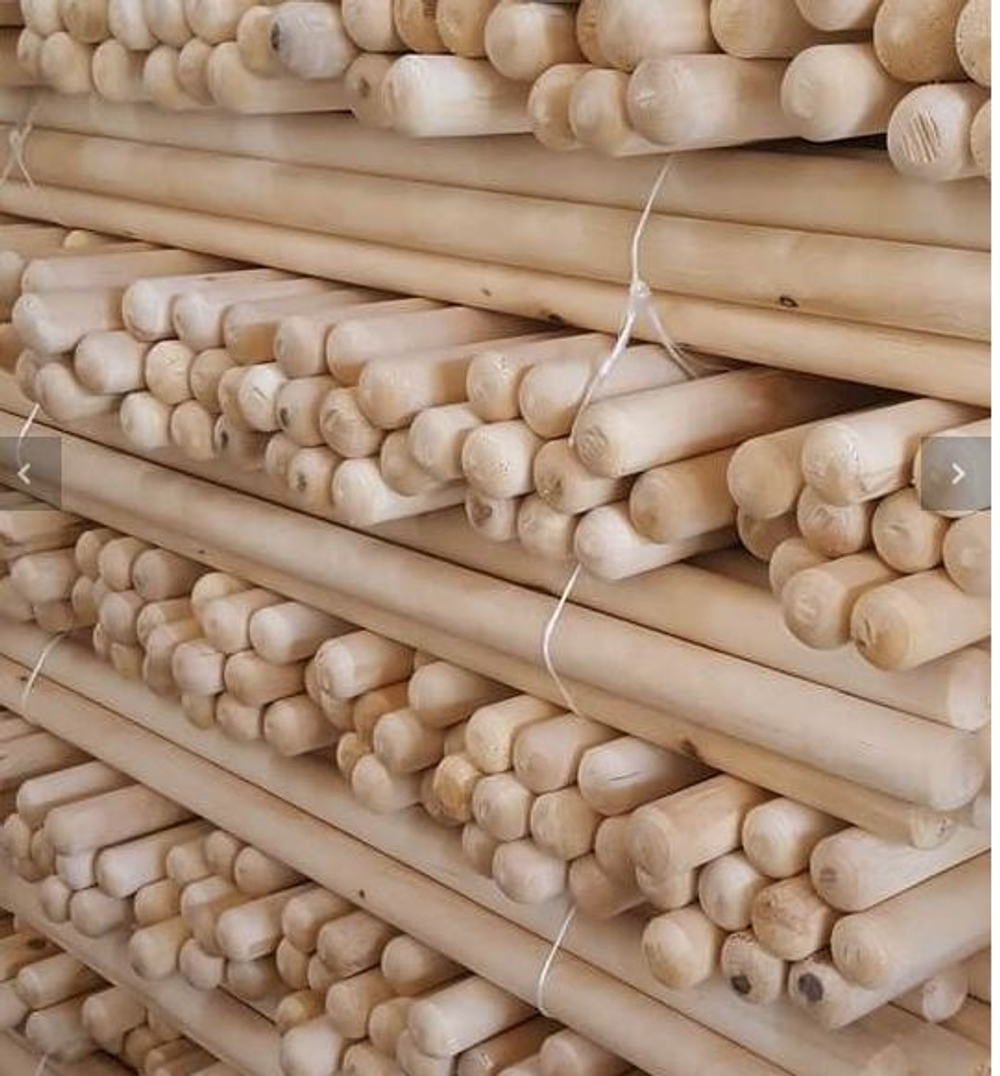 Черенок на вилы деревянный берёза в/с Ø 40-1,5м (10 шт)