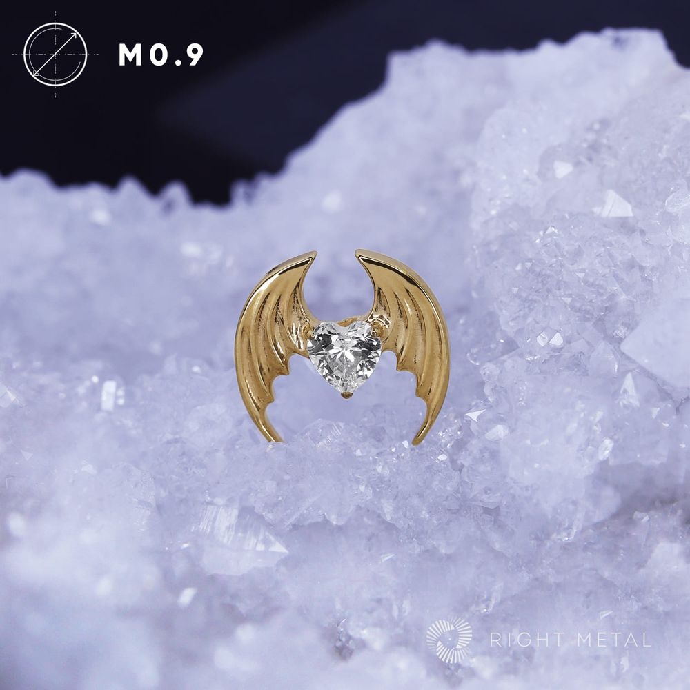 Heart Wings Crystal PVD Yellow